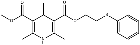 2-phenylsulfanylethyl methyl 2,4,6-trimethyl-1,4-dihydropyridine-3,5-d icarboxylate Structure