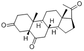 5β-プレグナン-3,6,20-トリオン 化学構造式