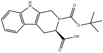 N-BOC-D-1,2,3,4-テトラヒドロ-Β-カルボリン-3-カルボン酸 化学構造式