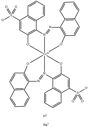 双[3-羟基-4-[(2-羟基-1-萘基)偶氮]-1-萘磺酸铬酸氢二钠, 12392-64-2, 结构式
