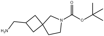 2-(aminomethyl)-6-Azaspiro[3.4]octane-6-carboxylic acid 1,1-dimethylethyl ester, 1239320-01-4, 结构式