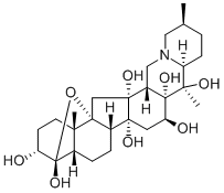 4α,9-エポキシセバン-3α,4,12,14,16β,17,20-ヘプタオール 化学構造式