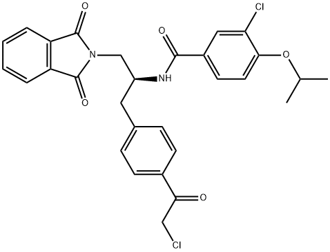 (S)-3-氯-N-(1-(4-(2-氯乙酰基)苯基)-3-(1,3-二氧代异吲哚啉-2-基)丙-2, 1240137-81-8, 结构式