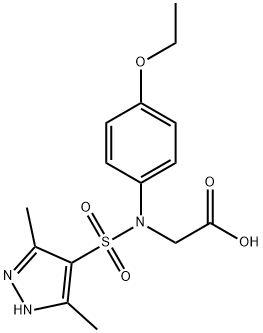 [[(3,5-dimethyl-1H-pyrazol-4-yl)sulfonyl](4-ethoxyphenyl)amino]acetic acid Structure