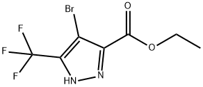 4-ブロモ-5-(トリフルオロメチル)-1H-ピラゾール-3-カルボン酸エチル 化学構造式
