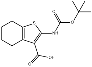 2-(BOC-氨基)-4,5,6,7-四氢苯并噻吩-3-甲酸, 1240361-06-1, 结构式