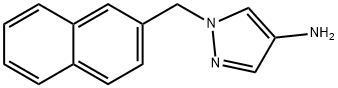 1-(2-ナフチルメチル)-1H-ピラゾール-4-アミン 化学構造式