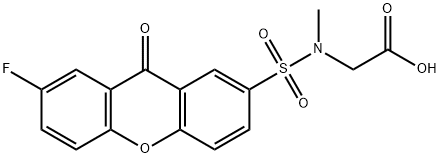 N-メチル-N-[[(7-フルオロ-9-オキソ-9H-キサンテン)-2-イル]スルホニル]グリシン 化学構造式