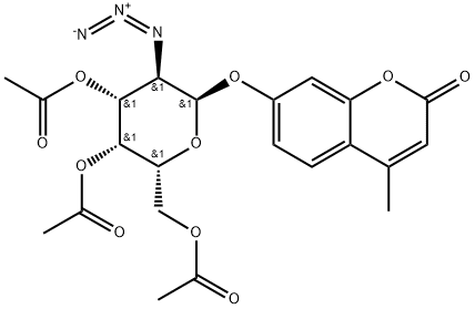 4-MethyluMbelliferyl 3,4,6-tri-O-Acetyl-2-azido-2-deoxy-α-D-galactopyranoside Struktur