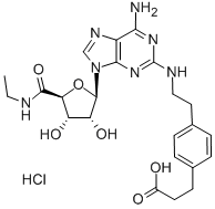 2-对(2-羧乙基)苯乙氨基-5'-N-乙基甲酰胺基腺苷盐酸盐水合物,124182-57-6,结构式