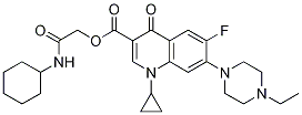 3-Quinolinecarboxylic acid, 1-cyclopropyl-7-(4-ethyl-1-piperazinyl)-6-fluoro-1,4-dihydro-4-oxo-, 2-(cyclohexylaMino)-2-oxoethyl ester 化学構造式