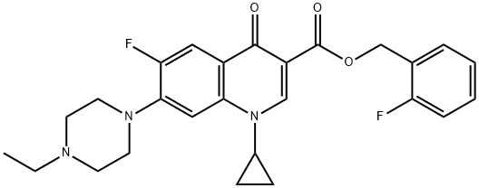 3-Quinolinecarboxylic acid, 1-cyclopropyl-7-(4-ethyl-1-piperazinyl)-6-fluoro-1,4-dihydro-4-oxo-, (2-fluorophenyl)Methyl ester Structure