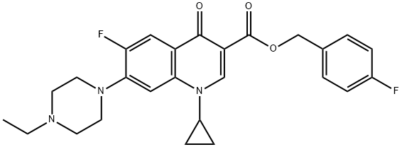 3-Quinolinecarboxylic acid, 1-cyclopropyl-7-(4-ethyl-1-piperazinyl)-6-fluoro-1,4-dihydro-4-oxo-, (4-fluorophenyl)Methyl ester Struktur