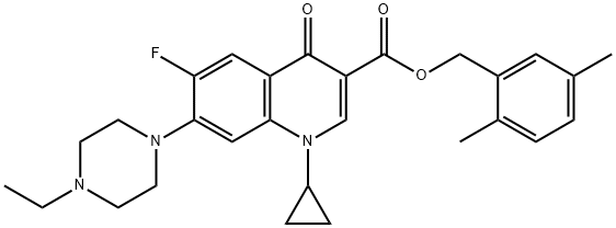 3-Quinolinecarboxylic acid, 1-cyclopropyl-7-(4-ethyl-1-piperazinyl)-6-fluoro-1,4-dihydro-4-oxo-, (2,5-diMethylphenyl)Methyl ester Structure