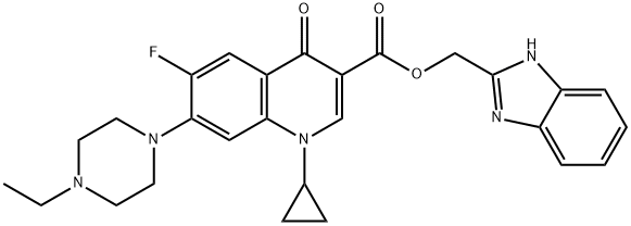 3-Quinolinecarboxylic acid, 1-cyclopropyl-7-(4-ethyl-1-piperazinyl)-6-fluoro-1,4-dihydro-4-oxo-, 1H-benziMidazol-2-ylMethyl ester Structure