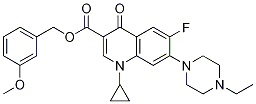 3-Quinolinecarboxylic acid, 1-cyclopropyl-7-(4-ethyl-1-piperazinyl)-6-fluoro-1,4-dihydro-4-oxo-, (3-Methoxyphenyl)Methyl ester Struktur