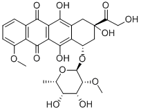 7(O)-(6-Deoxy-2-O-methyl-alpha-L-talopyranosyl)adriamycinone Structure