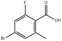 4-BROMO-2-FLUORO-6-METHYLBENZOIC ACID Struktur