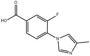 3-氟-4-(4-甲基-1H-咪唑-1-基)苯甲酸, 1243205-04-0, 结构式