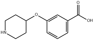 3-(4-piperidinyloxy)benzoic acid(SALTDATA: HCl) 化学構造式