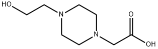 [4-(2-ヒドロキシエチル)ピペラジン-1-イル]酢酸二塩酸塩 化学構造式