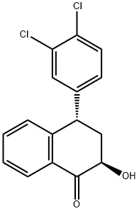 4-(3,4-二氯苯基)-2-羟基-3,4-二氢-2H-萘-1-酮, 124345-10-4, 结构式