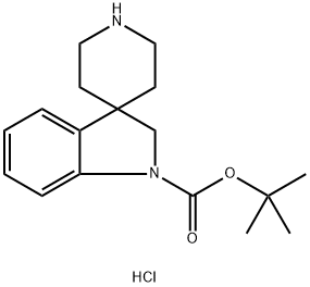 TERT-BUTYL SPIRO[INDOLINE-3,4'-PIPERIDINE]-1-CARBOXYLATE HYDROCHLORIDE Struktur