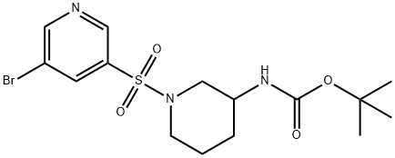 tert-butyl 1-(5-broMopyridin-3-ylsulfonyl)piperidin-3-ylcarbaMate Struktur