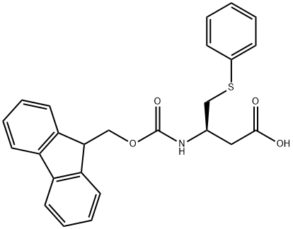 (R)-N-FMOC-3-氨基-4-(苯硫基)丁酸, 1244724-97-7, 结构式