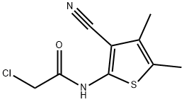 2-氯-N-(3-氰基-4,5-二甲基-噻吩-2-基)乙酰胺, 124476-88-6, 结构式