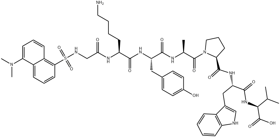 dansyl-glycyl-lysyl-tyrosyl-alanyl-prolyl-tryptophyl-valine Struktur
