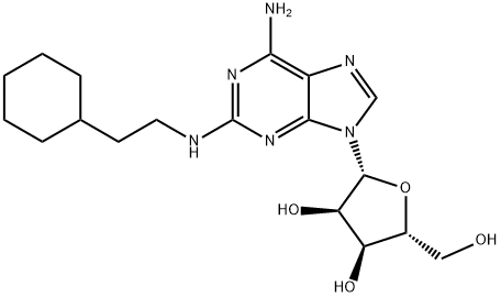 2-[(2-シクロヘキシルエチル)アミノ]アデノシン 化学構造式