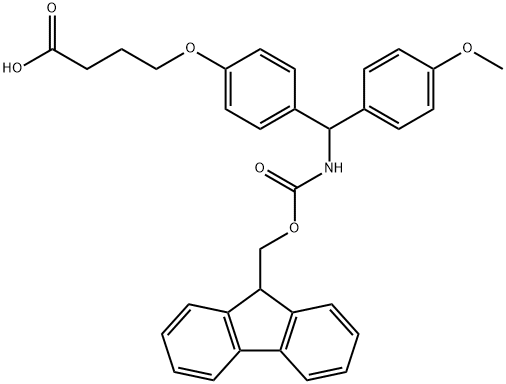 FMOC-4-METHOXY-4'-(GAMMA-CARBOXYPROPYLOXY)-BENZHYDRYLAMINE Structure