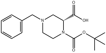(R)-1-Boc-4-benzylpiperazine-2-carboxylic acid Structure