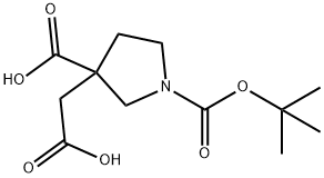 3-(羧甲基)-1,3-吡咯烷二羧酸 1-叔丁酯, 1245807-92-4, 结构式