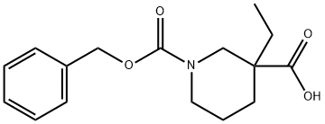 1-CBZ-3-エチルピペリジン-3-カルボン酸 化学構造式