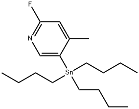 2-Fluoro-4-methyl-5-(tributylstannyl)pyridine Structure