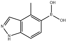 4-甲基-1H-吲唑-5-基-5-硼酸 结构式