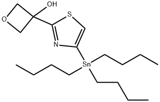 3-(4-(Tributylstannyl)thiazol-2-yl)oxetan-3-ol Structure
