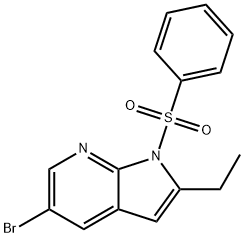 5-Bromo-2-ethyl-1-(phenylsulfonyl)-1H-pyrrolo[2,3-b]pyridine Struktur
