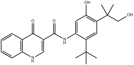 3-QuinolinecarboxaMide, N-[2-(1,1-diMethylethyl)-5-hydroxy-4-(2-hydroxy-1,1-diMethylethyl)phenyl]-1,4-dihydro-4-oxo- Struktur