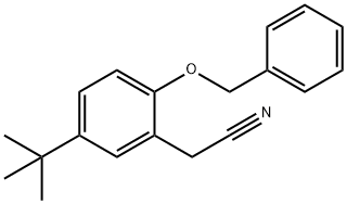 Benzeneacetonitrile, 5-(1,1-diMethylethyl)-2-(phenylMethoxy)- Structure