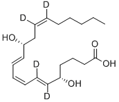 5S-12R-DIHYDROXY-6Z,8E,10E,14Z-EICOSATETRAENOIC-6,7,14,15-D4 ACID 结构式