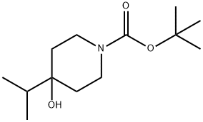 tert-butyl 4-hydroxy-4-isopropylpiperidine-1-carboxylate Struktur
