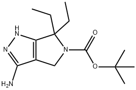 tert-butyl 3-amino-6,6-diethyl-4,6-dihydropyrrolo[3,4-c]pyrazole-5(1H)-carboxylate Struktur