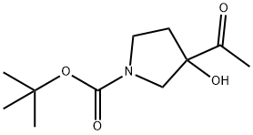3-乙酰基-3-羟基吡咯烷-1-甲酸叔丁酯, 1246650-71-4, 结构式