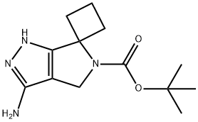 tert-butyl 3'-amino-1'h-spiro[cyclobutane-1,6'-pyrrolo[3,4-c]pyrazole]-5'(4'h)-carboxylate Struktur