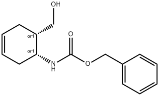 CIS-(6-ヒドロキシメチル)シクロヘキス-3-エニルカルバミン酸ベンジル 化学構造式