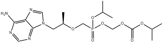 O-(异丙氧羰基氧甲基)-O-异丙基-{(R)-[1-(6-氨基-9H-嘌呤-9-基)丙-2-基氧基]}甲基膦酰基, 1246812-40-7, 结构式