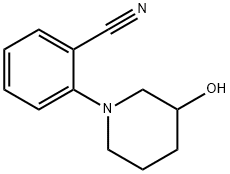 rac-1-[2-(Cyano)phenyl]-3-piperidinol Struktur